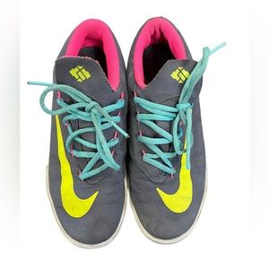 Nike gray and neon 6Y shoes sneakers